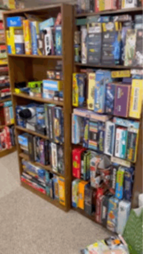 A gif showing my board game room
